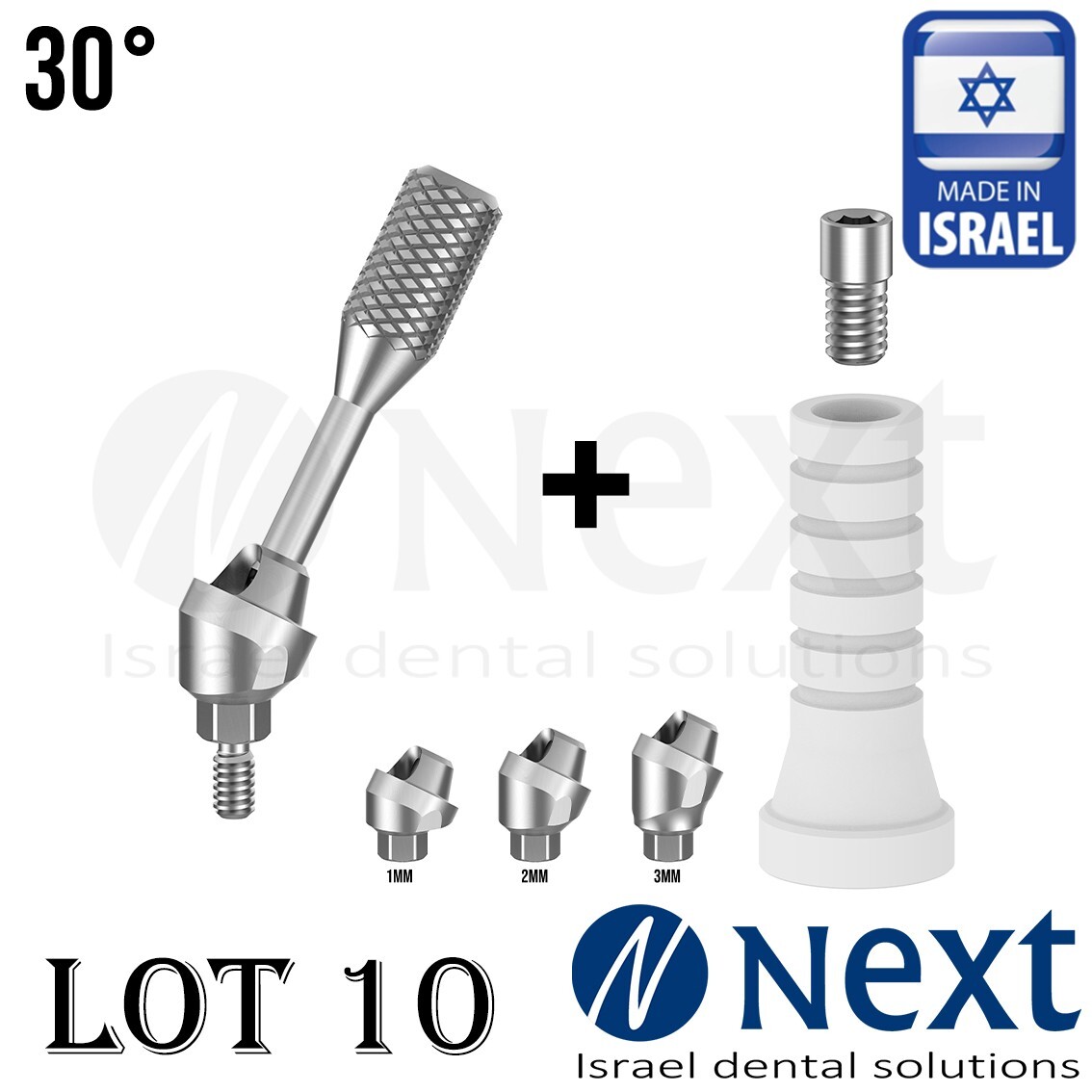 Lot x 10 Multi Unit angulated 30° abutment angled plastic sleeve