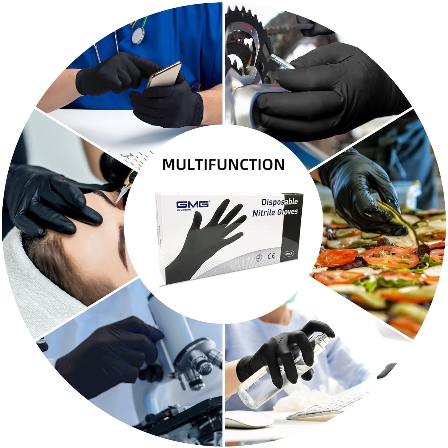 Black Nitrile Disposable Gloves – 4 Mil, Pack of 50, Latex & Powder Free