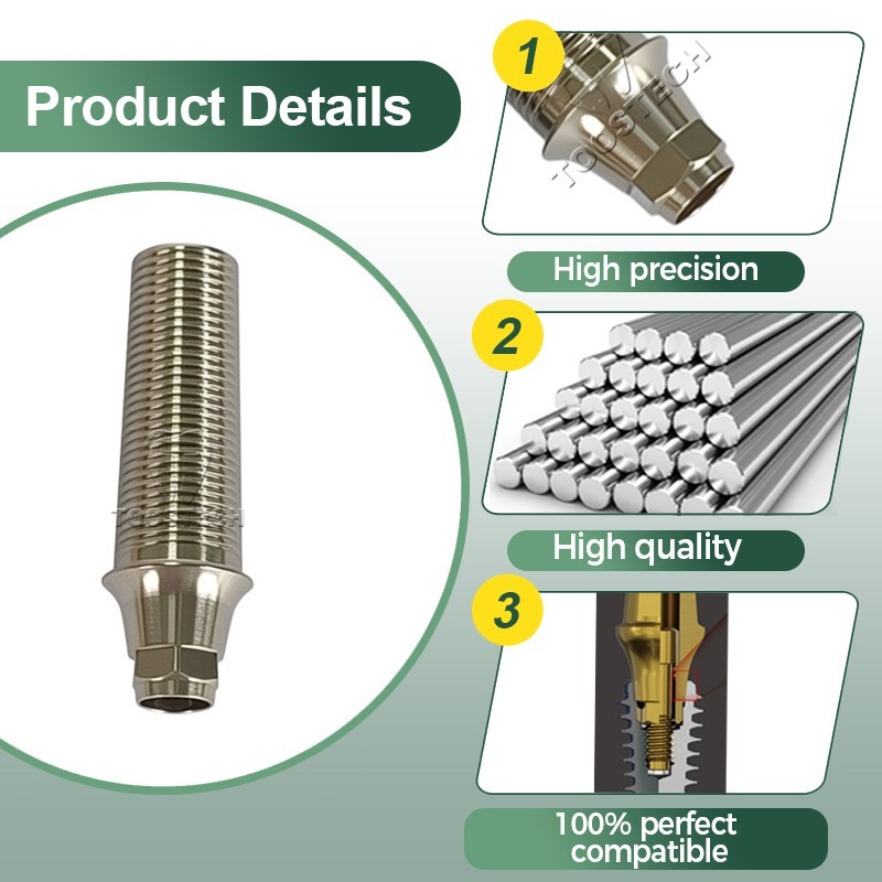 Titanium Temporary Abutment compatible with Den-tium superline D4.5 Hex/non-Hex