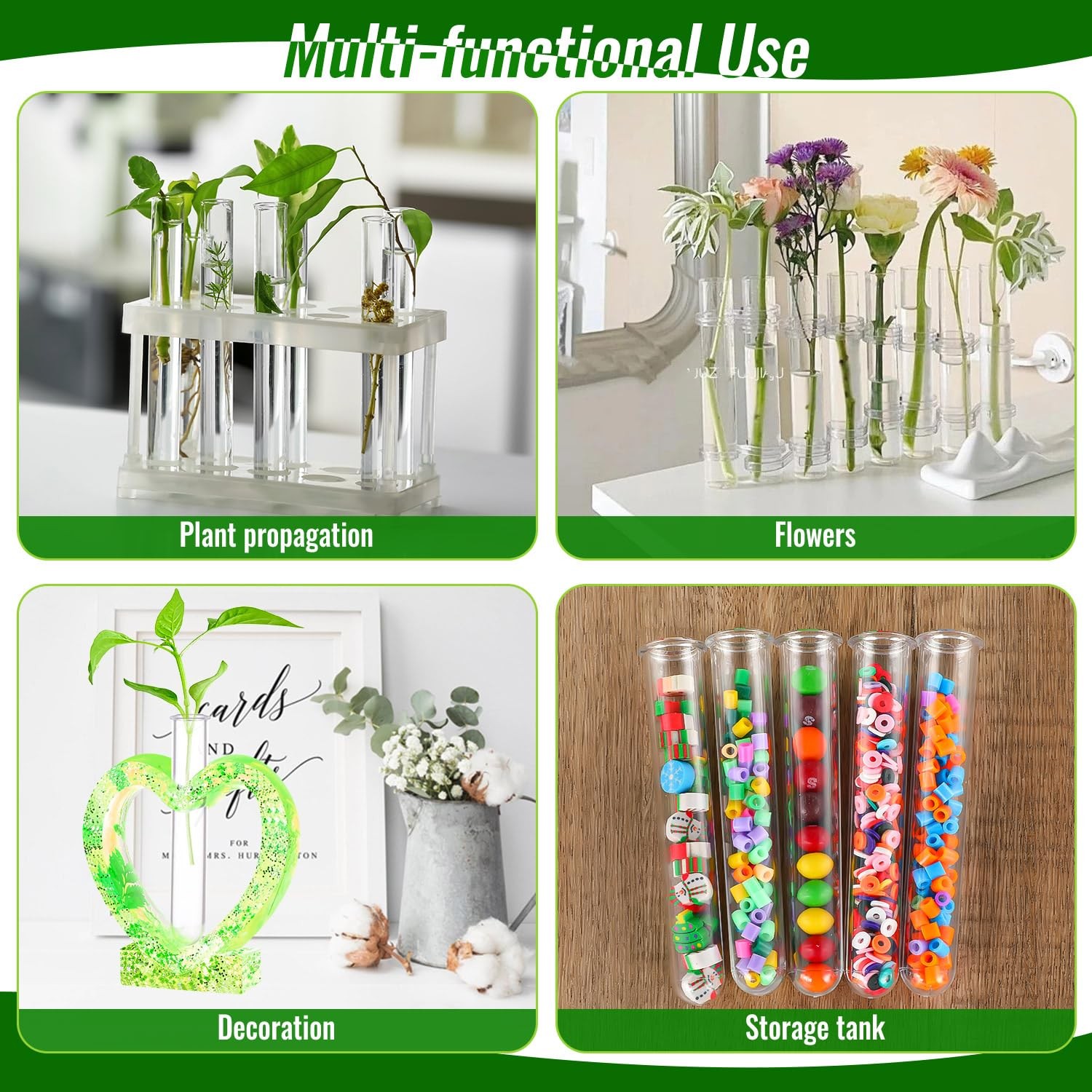 10 pcs Plastic Test Tubes for Plant Propagation 20ml Clear Test Lab Tube for …