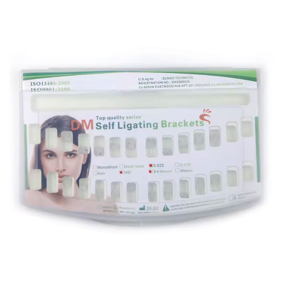 Ceramic Self Ligiating Brackets Roth/ MBT 345 Hook 022 Slot Dental 1Set / 20pcs