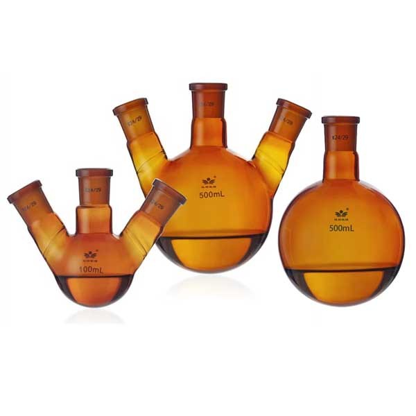 5ml-1000ml Round Bottom Amber Boiling Flask with Standard Joints Lab Supplies ca