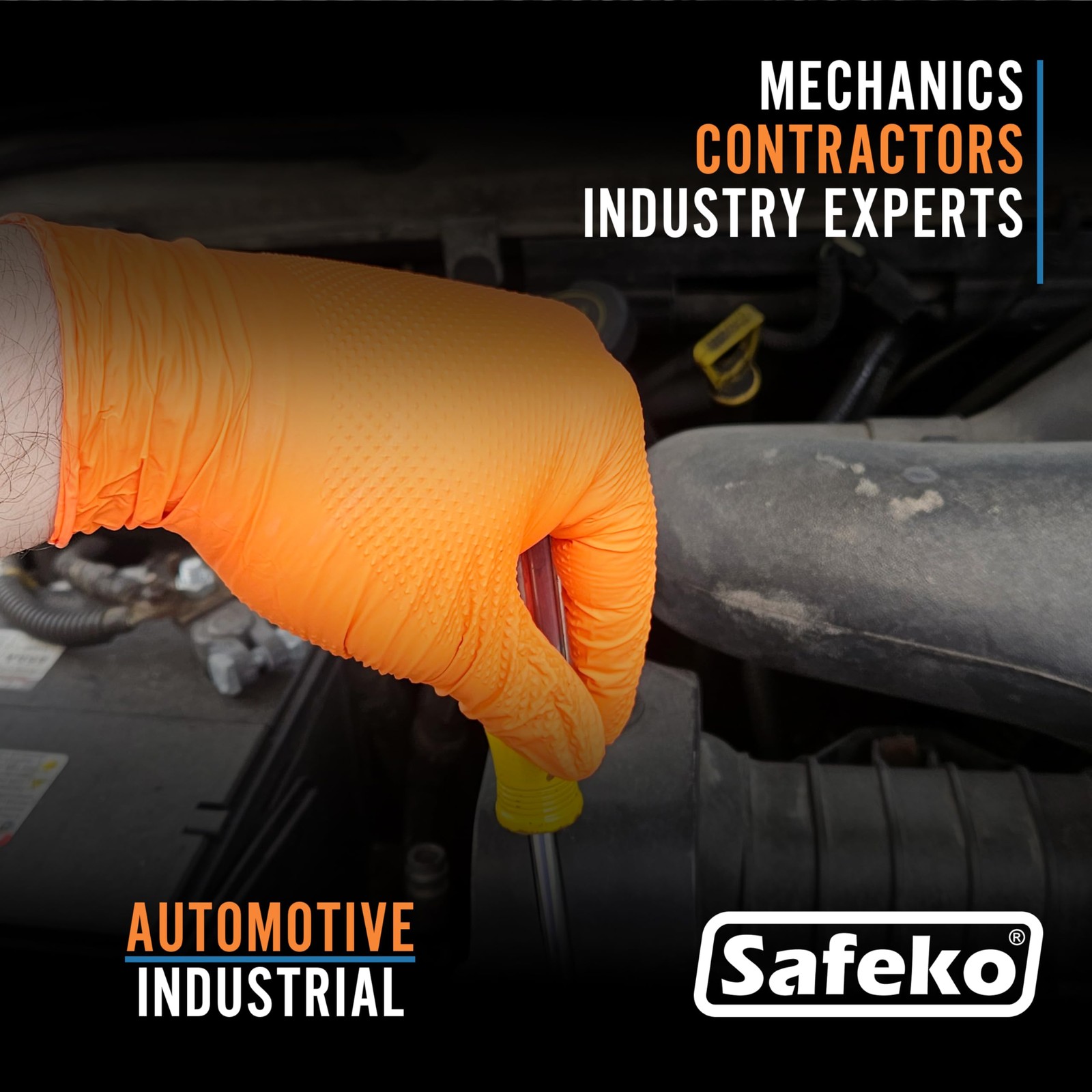 Diamond Textured Grip Nitrile Gloves – Heavy Duty, Textured for Enhanced Grip…