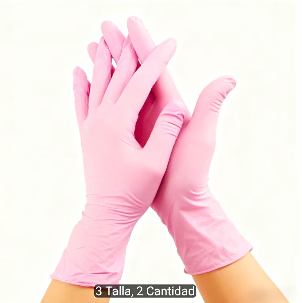 Latex Disposable Gloves Pink Powder-Free Small 99PCS Housekeeping Cleaning