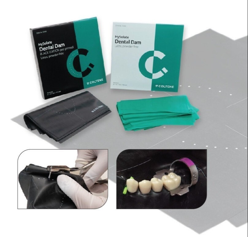 Coltene Dental Rubber Dam Sheets Black Edition Pre Printed Latex Powder Free