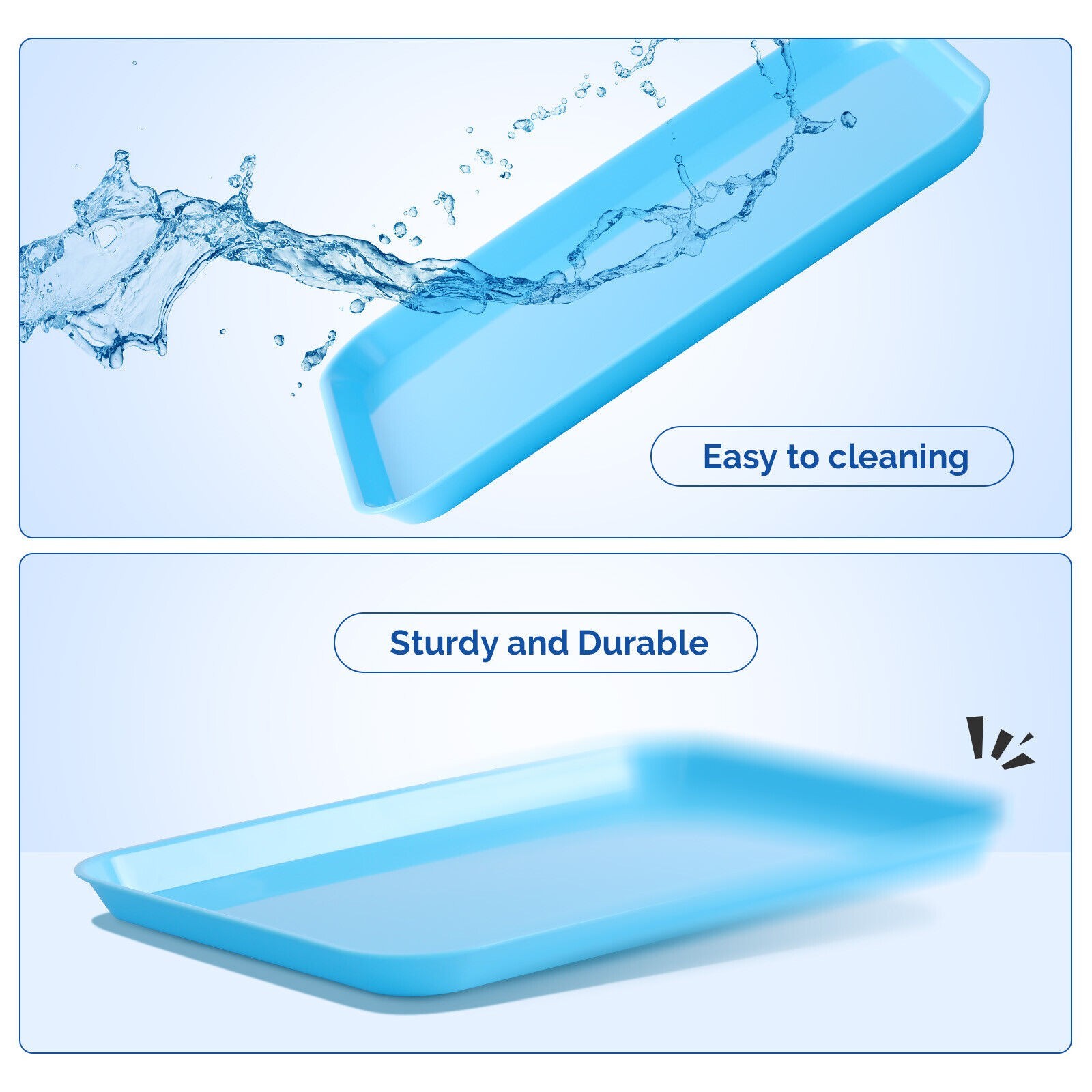 Dental Separate Divided Plastic Tray Kidney Stainless Steel Set Up Flat Tray