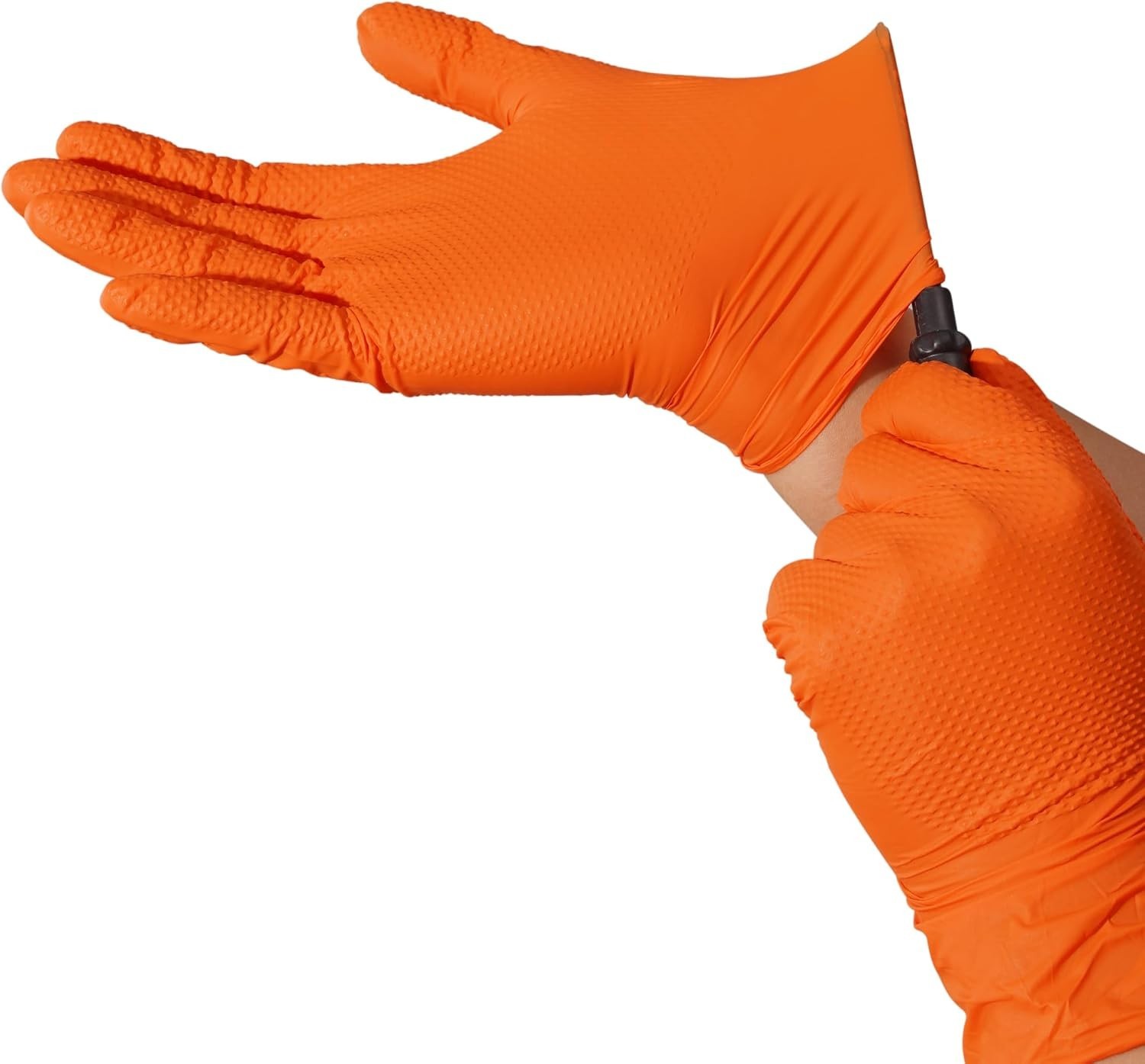 Industrial Nitrile Gloves – 8 Mil, Cut-Resistant, Powder-Free Comfort in Orange