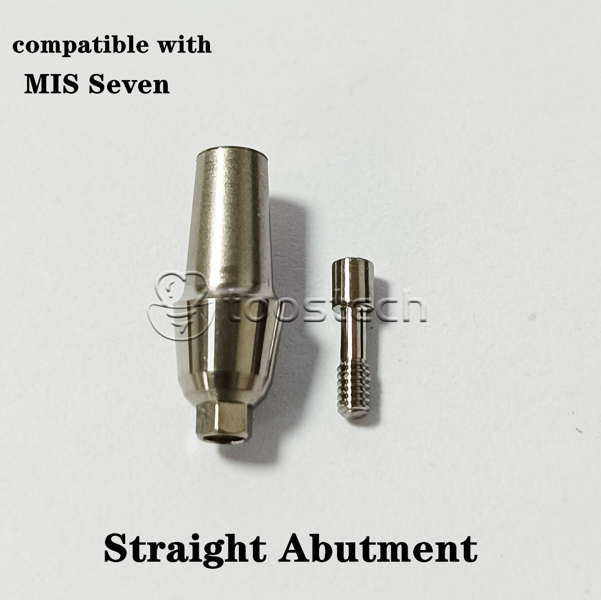 5 pcs Titanium straight abutment compatible with MIS Seven MD/MW