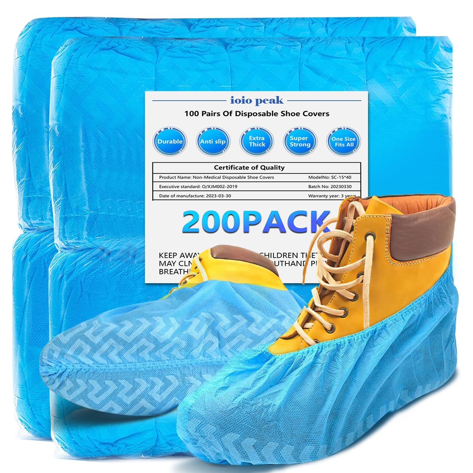 Disposable Shoe Covers 200 Pack – Durable Non-Slip Water Resistant Boot Covers,