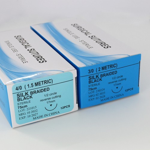 Dental Medical Silks 3/0 4/0 Length 75cm Surgical Training Sutures For Medical