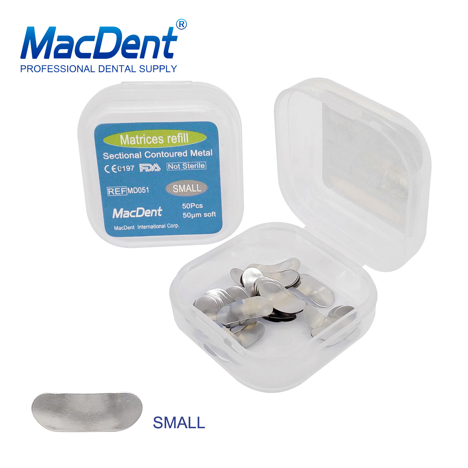 MacDent Dental Sectional Contoured Metal Matrice Matrix Refill S/M/L 50μm HOT