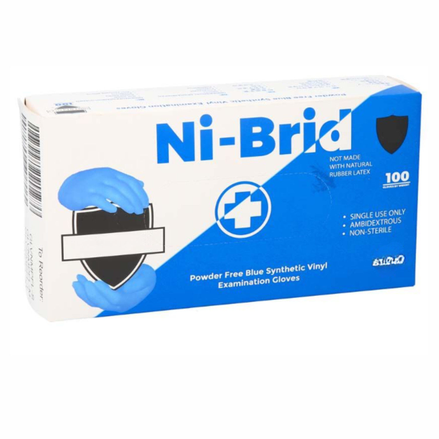 100-2000 Blue 5 Mil Synthetic Vinyl Latex Powder Free Medical Disposable Gloves