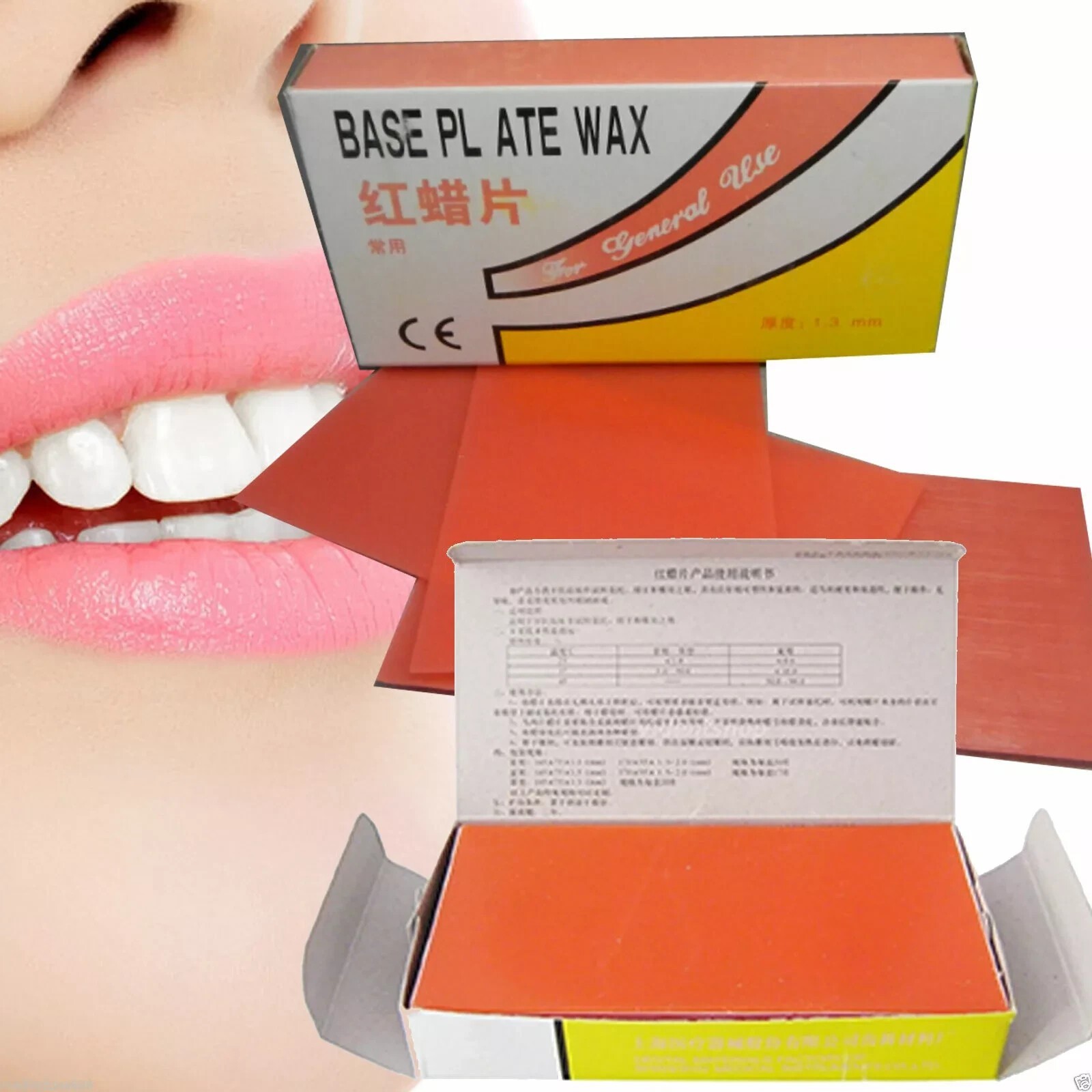 20 Sheet/Box Dental Lab Base Plate Red Utility Wax Sheets 1.3mm For Correction