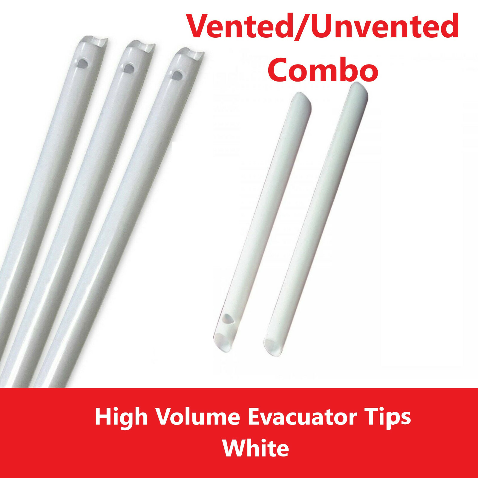 1000 Pcs HVE High Volume Evacuation Suction Dental Tips, Vented/Unvented Combo