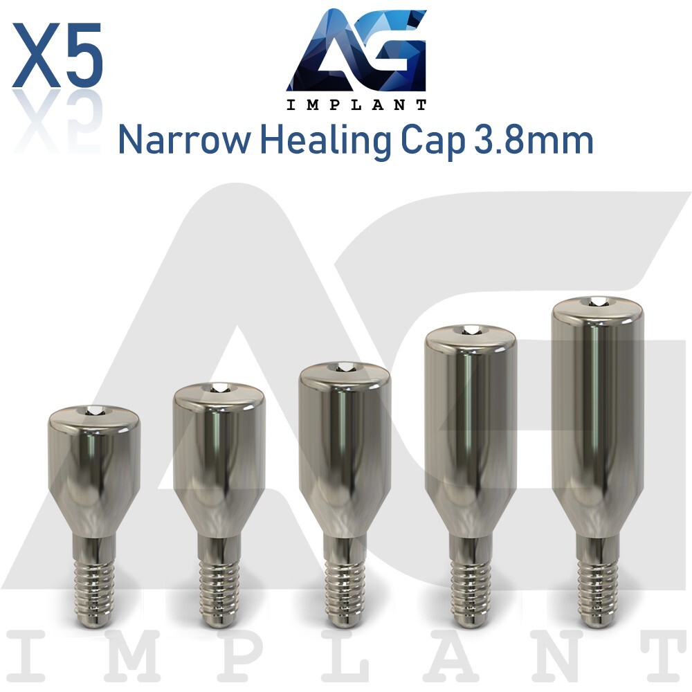5 Narrow Healing Cap Abutment System 3.8mm Titanium For Dental Hexagon 2.42mm