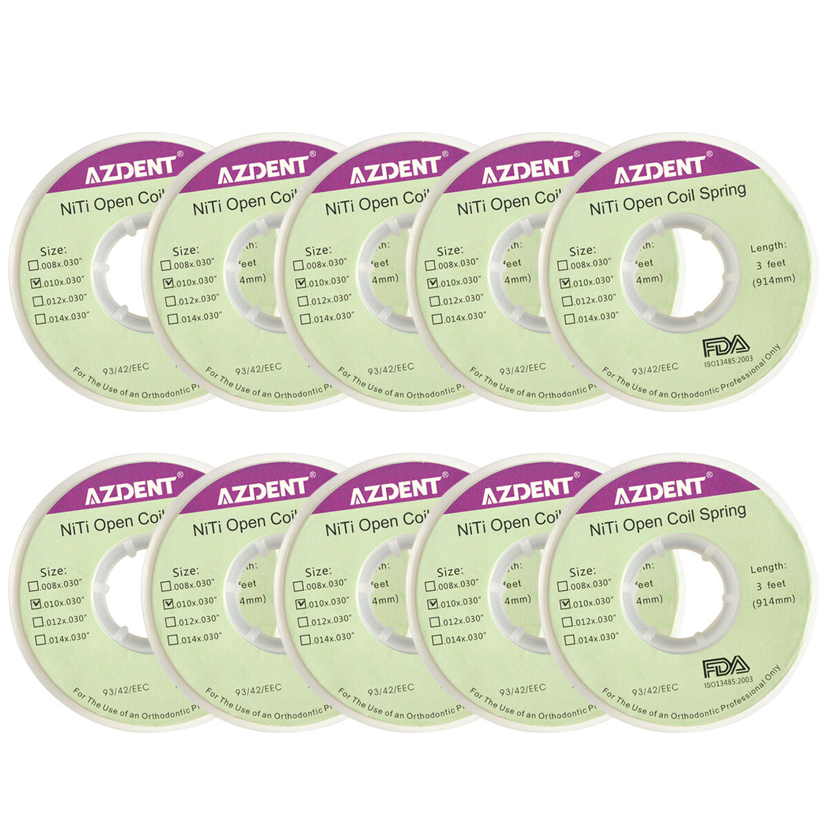 Orthodontic Dental Use Niti Open Coil Springs Dia.012/010 inch, 914 mm/ 3 Feet