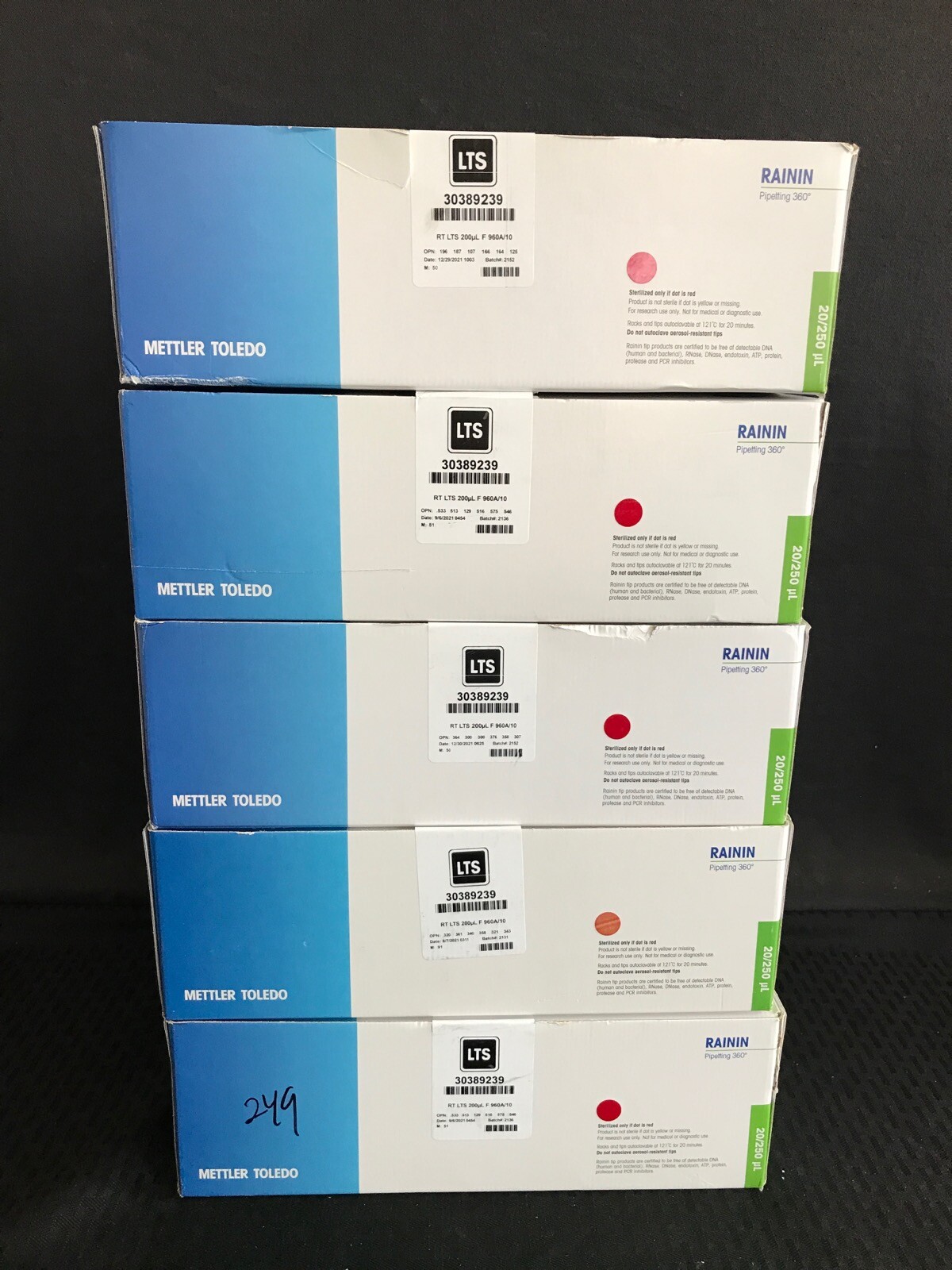 (4800) RAININ BioClean Ultra 200uL RT LTS Filter Pipette Tip Racks 30389239