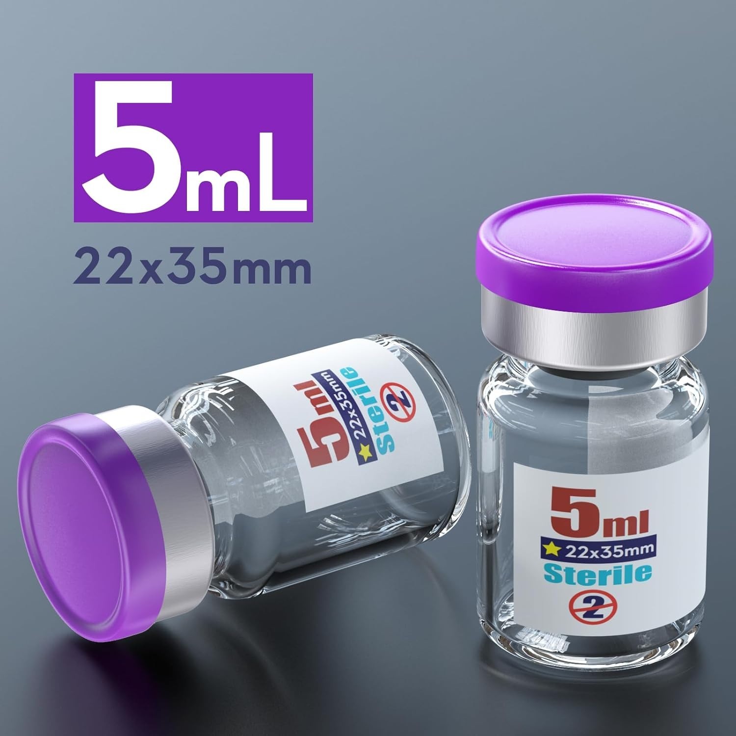 Single Dose Glass Vials – Sterile Package, 5ml (Pack of 10)