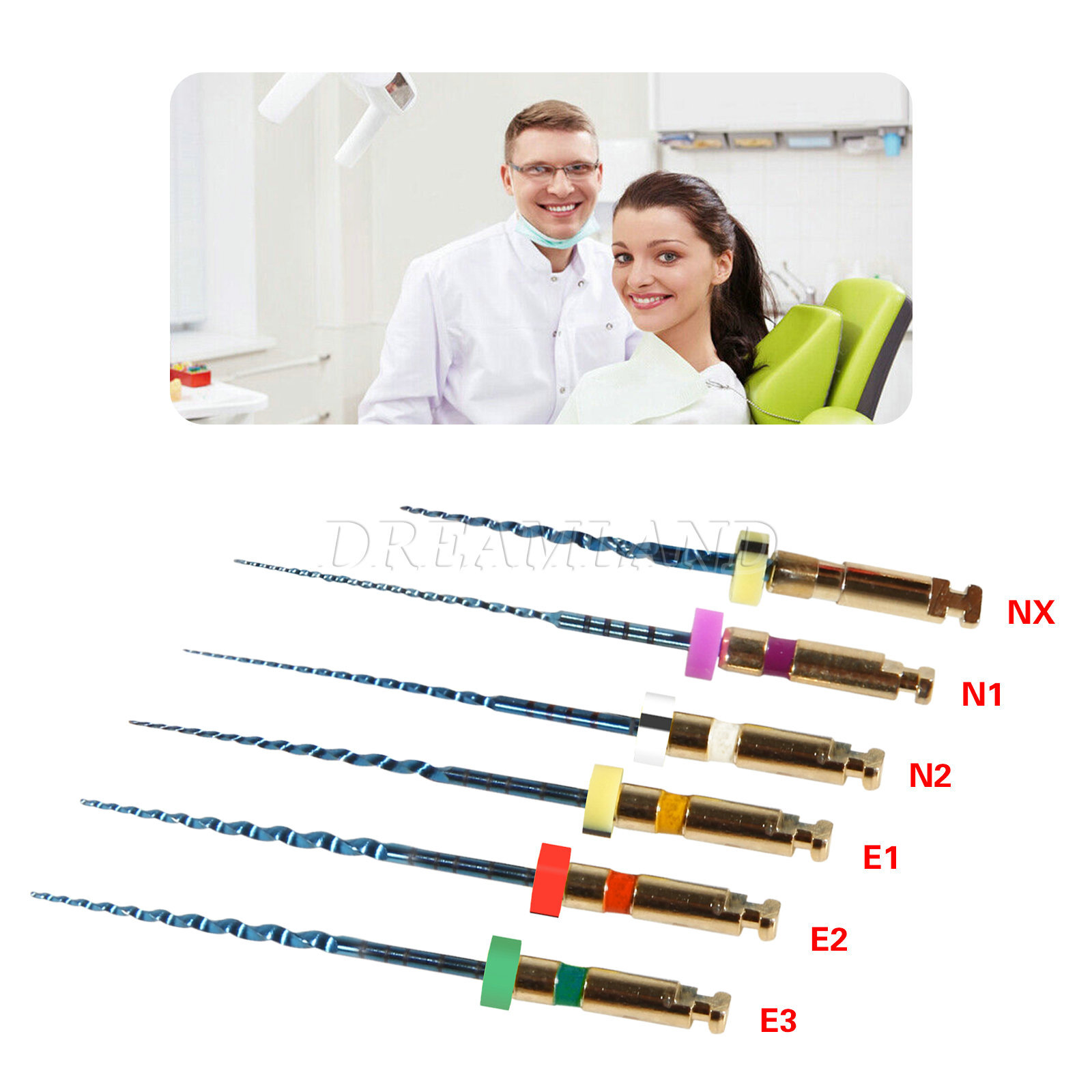 6pcs Dental NiTi Super Files Rotary Tip Endodontic Endo Motor Root Canal 25mm