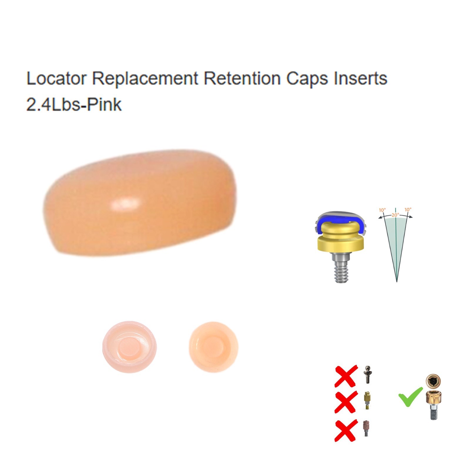 Zimmer TSV Mis ABT Internal Hex Compatible Locator Abutment 3.5mm Plat 1-5.0mm