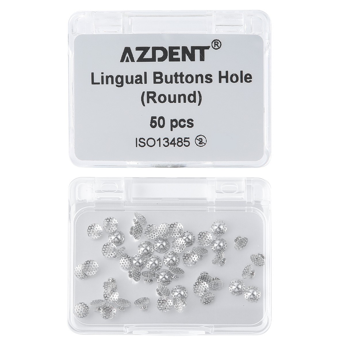 AZDENT Dental Orthodontic bondable Lingual buttons with Hole Round hollow base