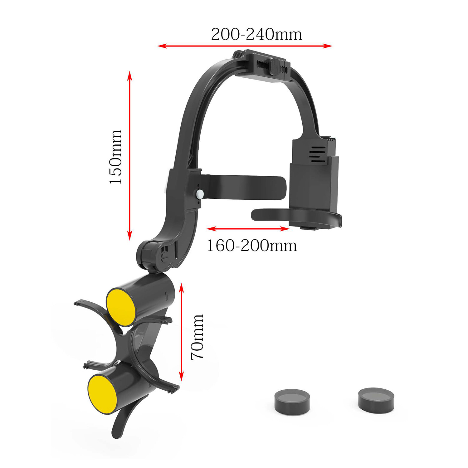 5W Dental LED Wireless Headlight Two Led Lights with 3.5X-420 Loupes+2 Batteries