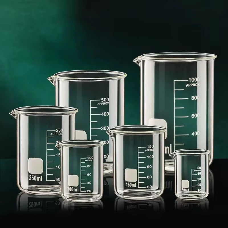 Transparent High Borosilicate Glass Measuring Cup Clear Scale Cup Laboratory Bea