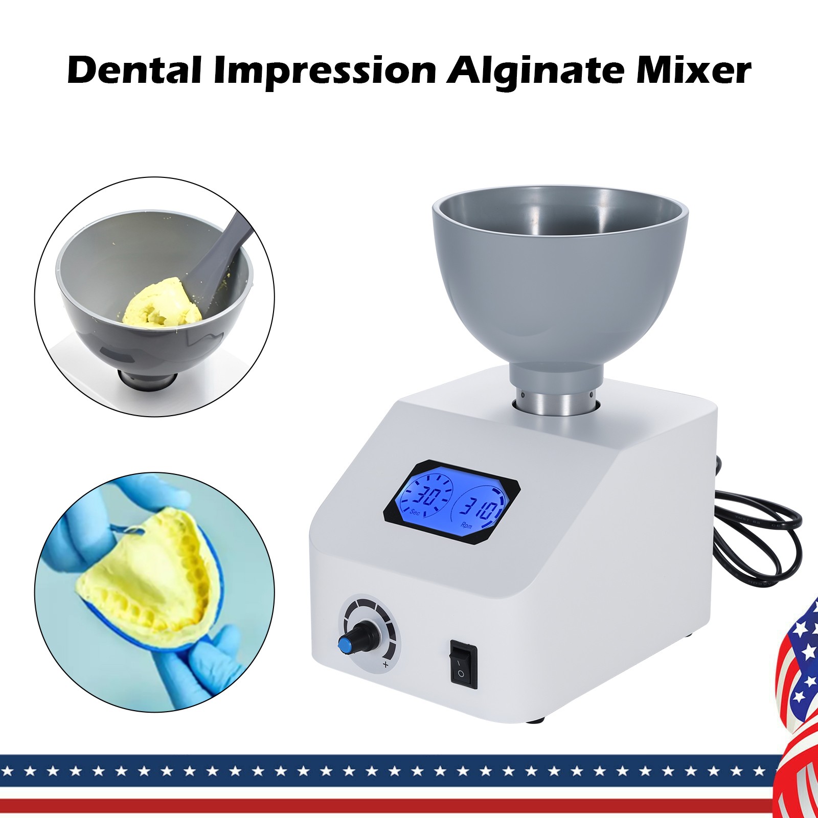 Dental Alginate Mixer Gypsum Blender Impression Material Light Body 2 Cartridge