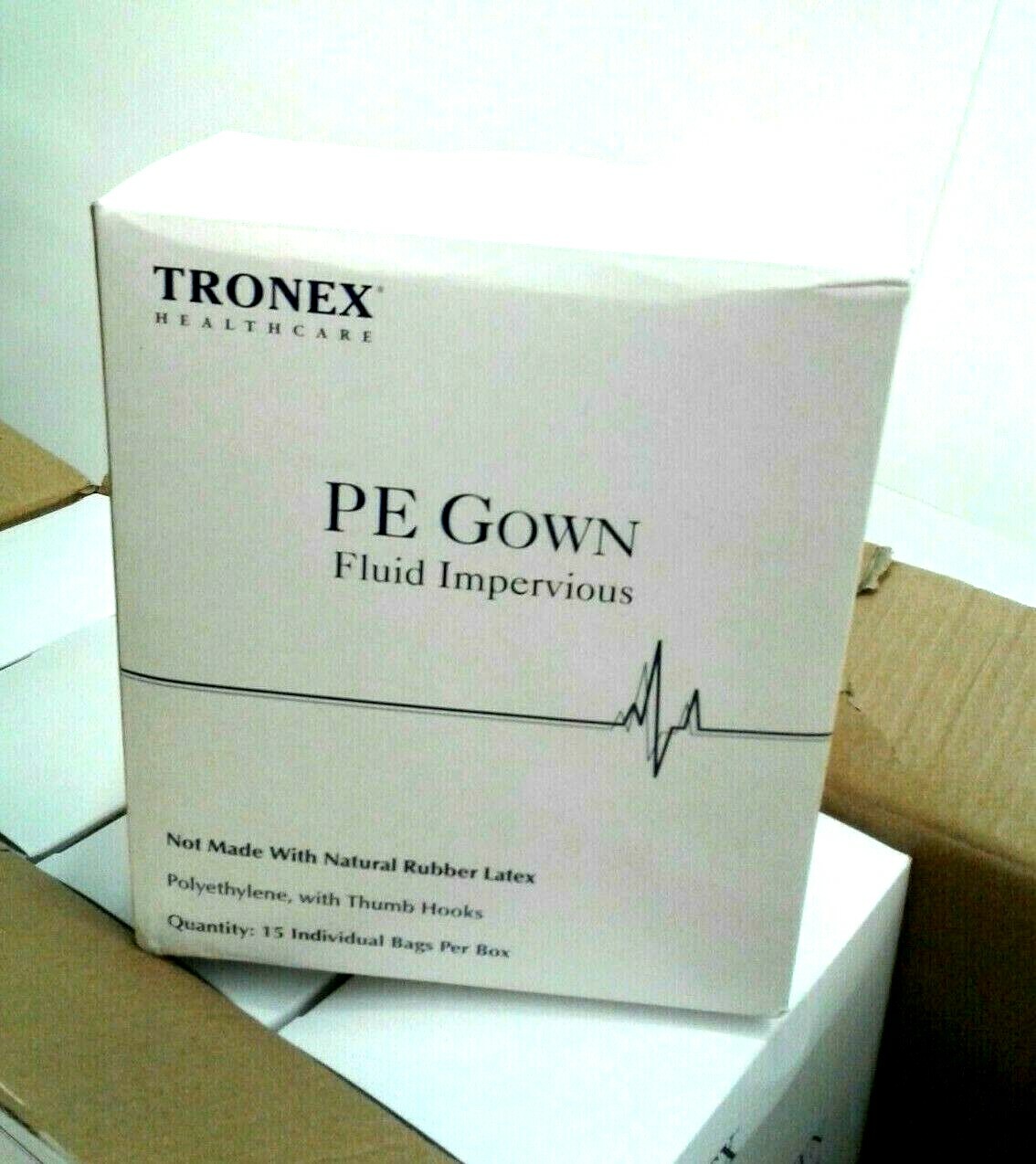 Tronex PE Gown 6866BH-25 Unisize Blue Fluid Impervious With Thumb Hooks (75)