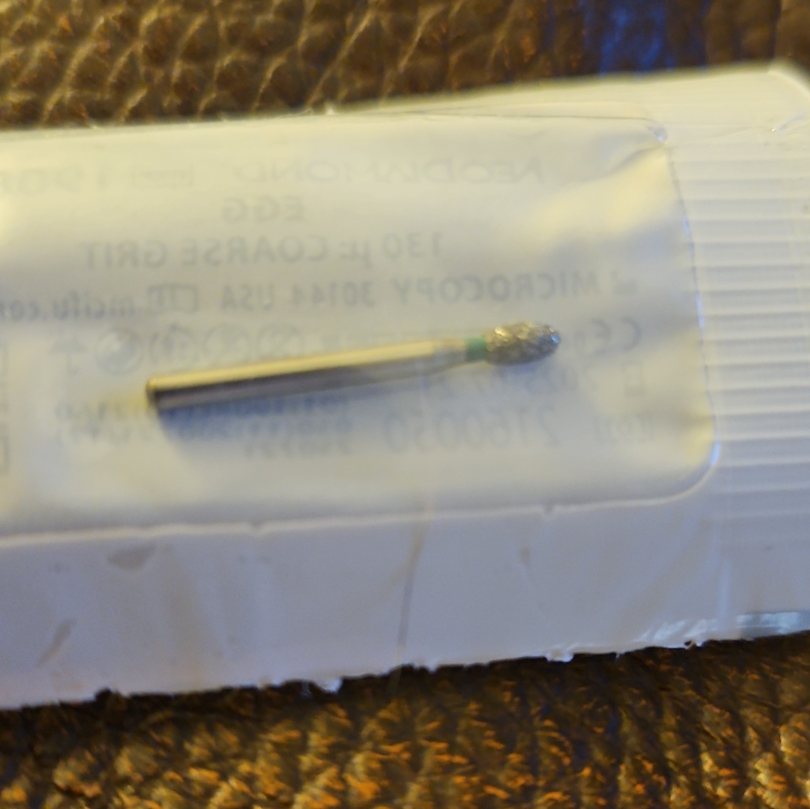 NeoDiamond 1908C Egg Diamond Bur, FG Shank, 130µ Coarse Grit (Dentistry)