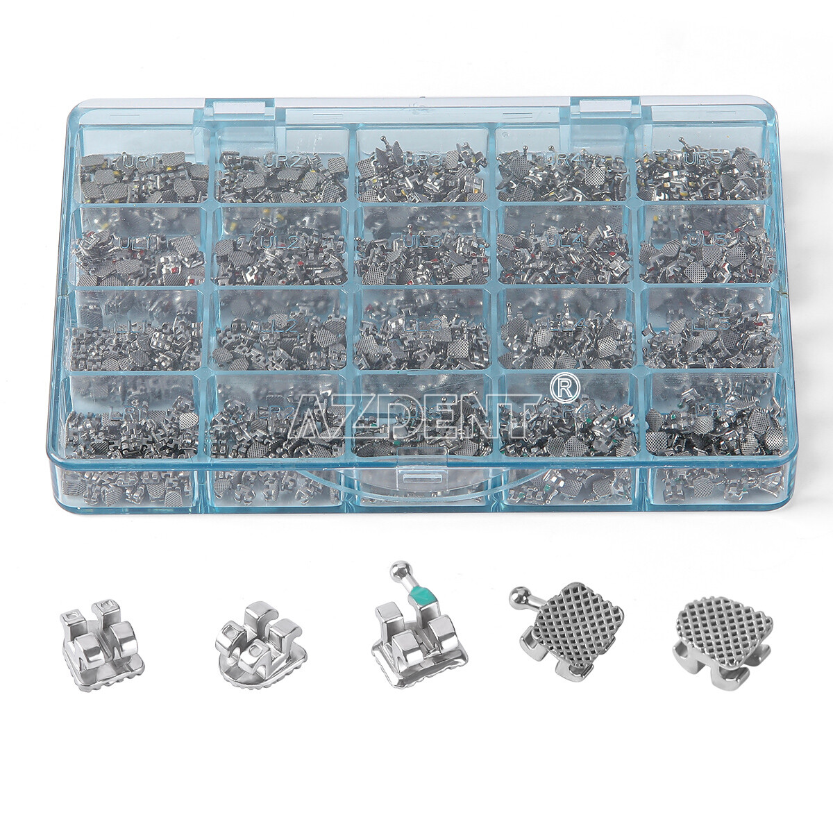AZDENT Dental Ortho MIM Monoblock Brackets Braces Mini Roth MBT 018 022 Hook 345