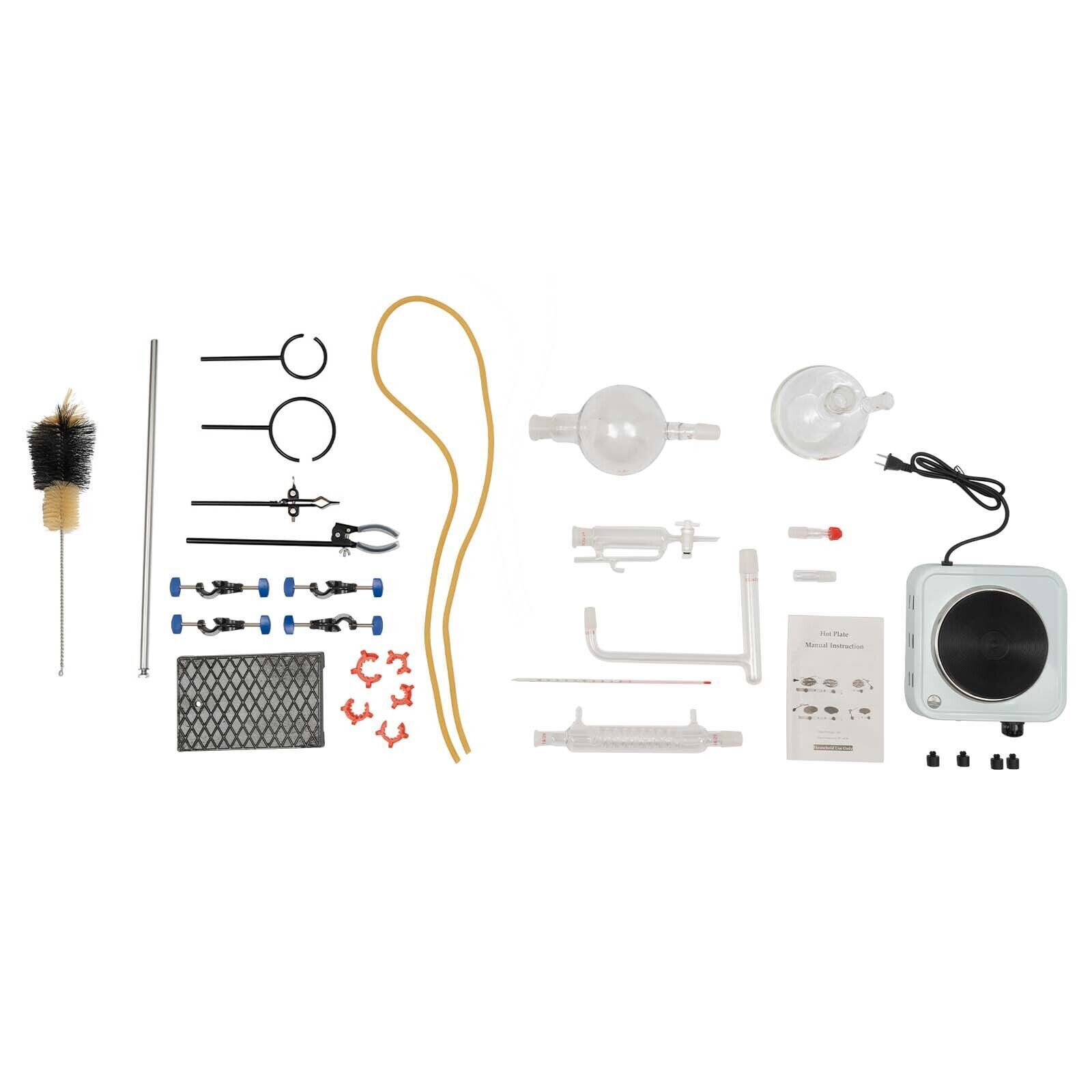 Essential Oil Distillation Apparatus Kit 1000W 1000mL 110V