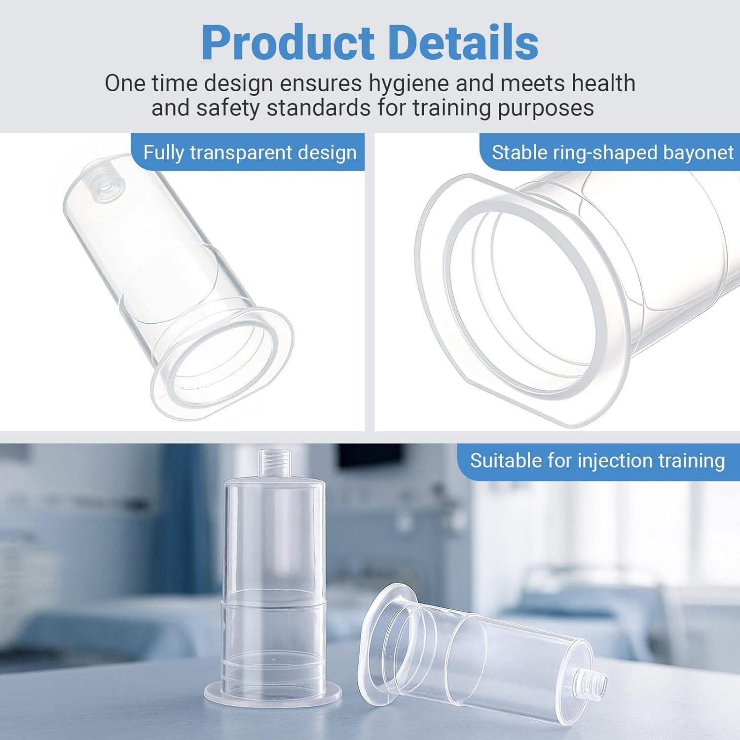 50/100Pack Universal Disposable Transparent Connector Tips Holder for Laboratory