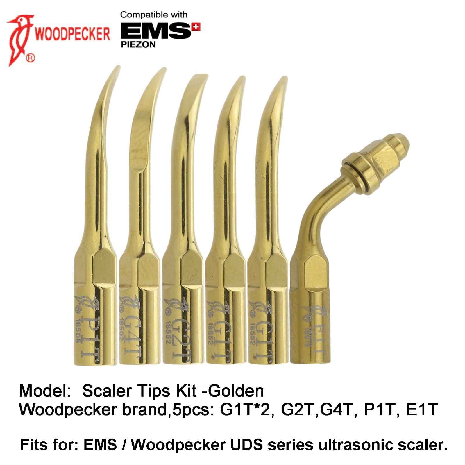 Woodpecker Ultrasonic Scaler N2 V3 LED Handpiece Piezo Tips fit EMS Satelec DTE