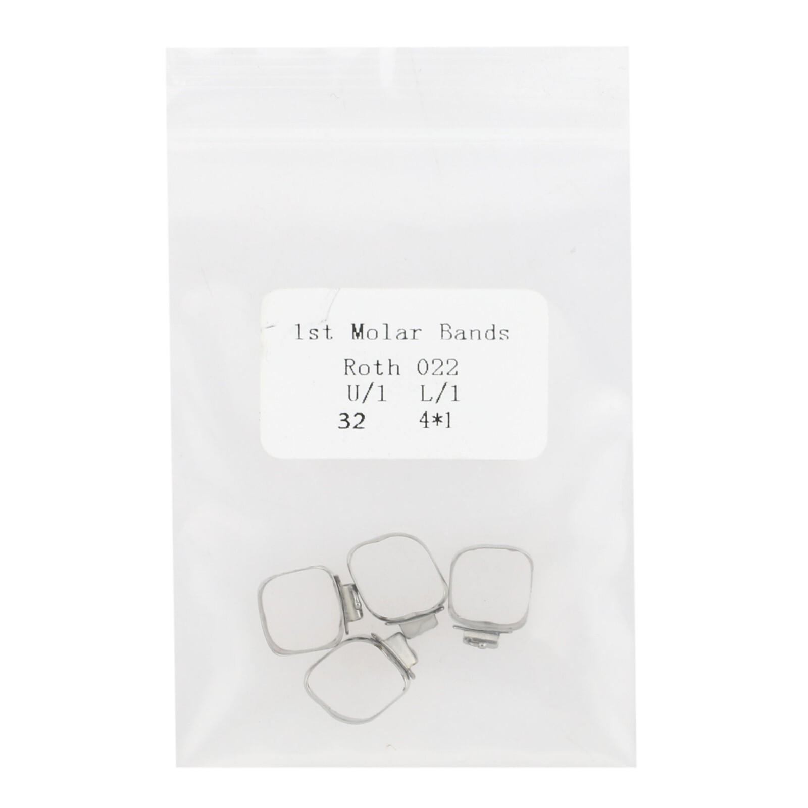 Dental Orthodontic Band Buccal Tube First Molar Band Roth 022 #32-#44 Pre-Welded