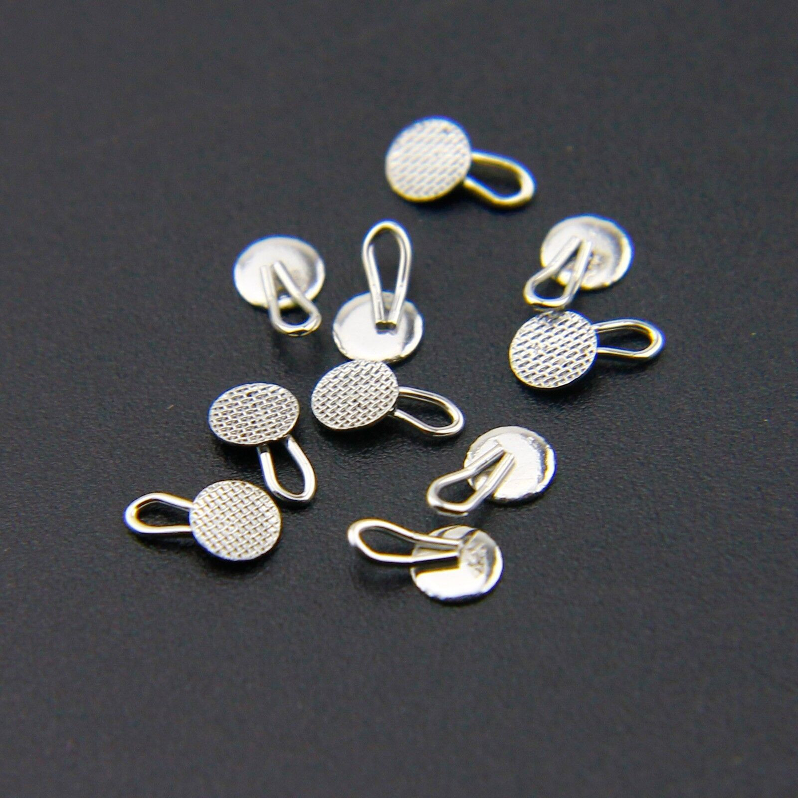 Dental Orthodontic Lingual Button Traction Hook Bondable Round Caplin Hook Chain