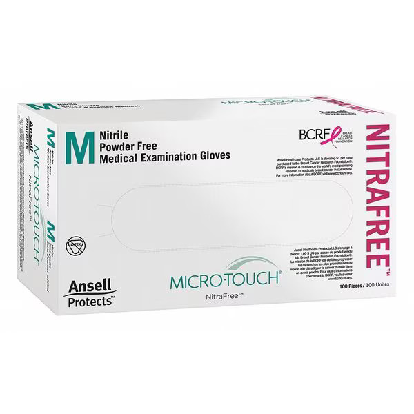 NitraFree, Disposable Gloves, 2.00 to 2.99 mil Palm, Nitrile, Powder-Free, XL,