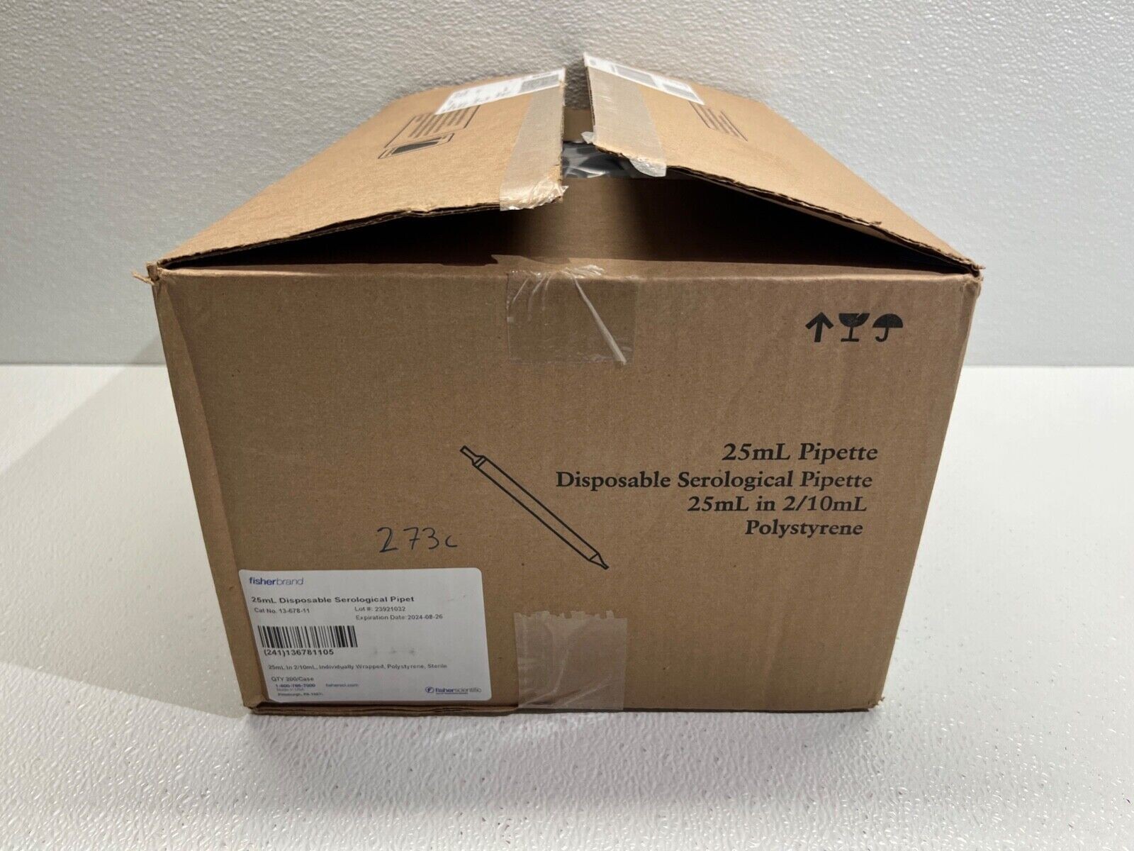 Fisher Scientific Cat No 13-678-11 Fisherbrand 25mL Disposable Serological Pipet
