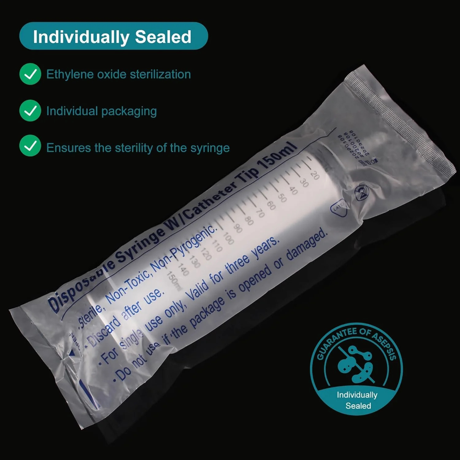 4Pack 150ml Large Syringe for Liquid – Big Plastic Syringes for Thick Liquids