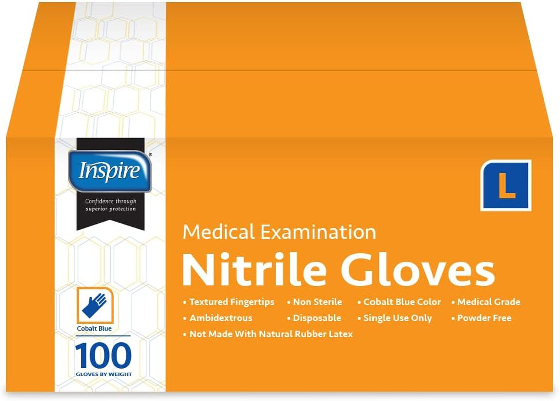 Inspire Nitrile Exam Gloves | the Original Quality Stretch Nitrile Cobalt Blue |