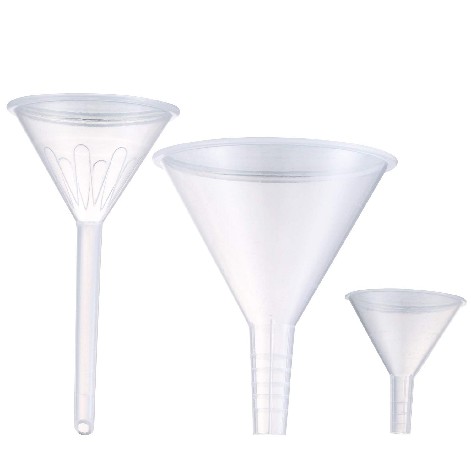 Plastic Funnel Set, 3 Pcs Lab PP Funnels, 100mm x 2, 75mm x 2, 50mm x 2 (Pack…