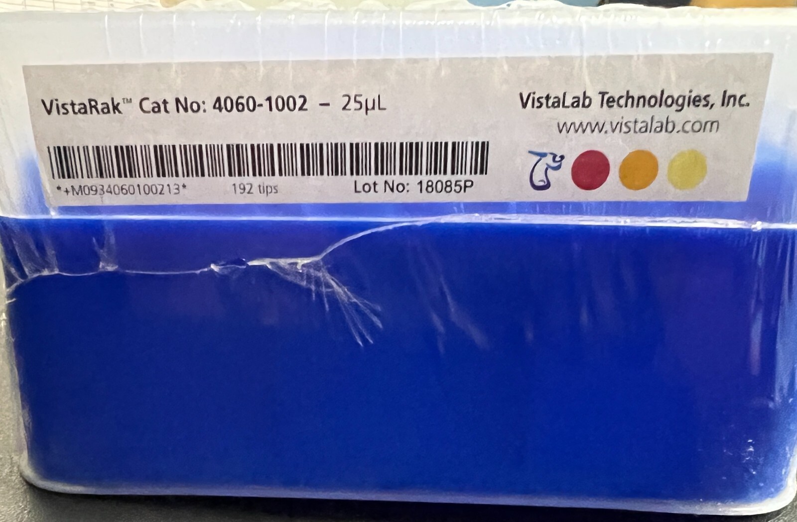 VistaRak 25uL Non-sterile Pipette Tips, 192 Tips