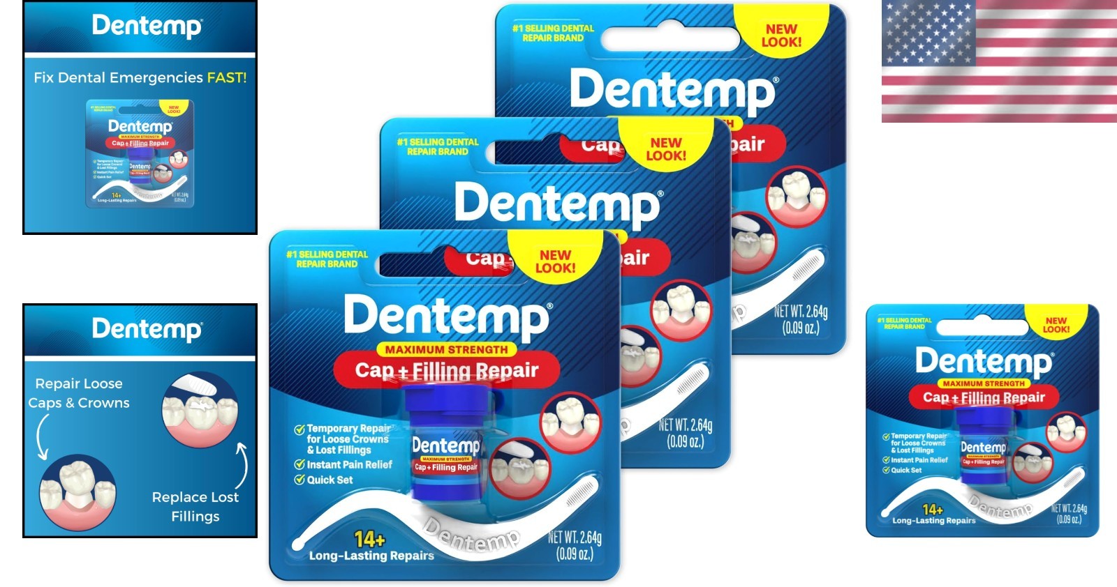 Ultimate Dental Repair Kit: Maximum Strength Loose Cap & Filling Repair – 3 Pack