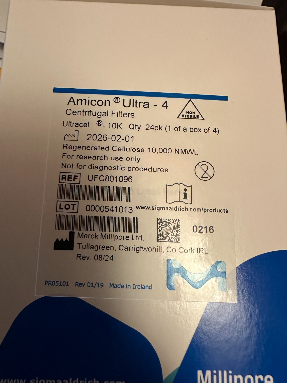 BRAND NEW -Amicon® Ultra Centrifugal Filter, 10 kDa MWCO, UFC801024