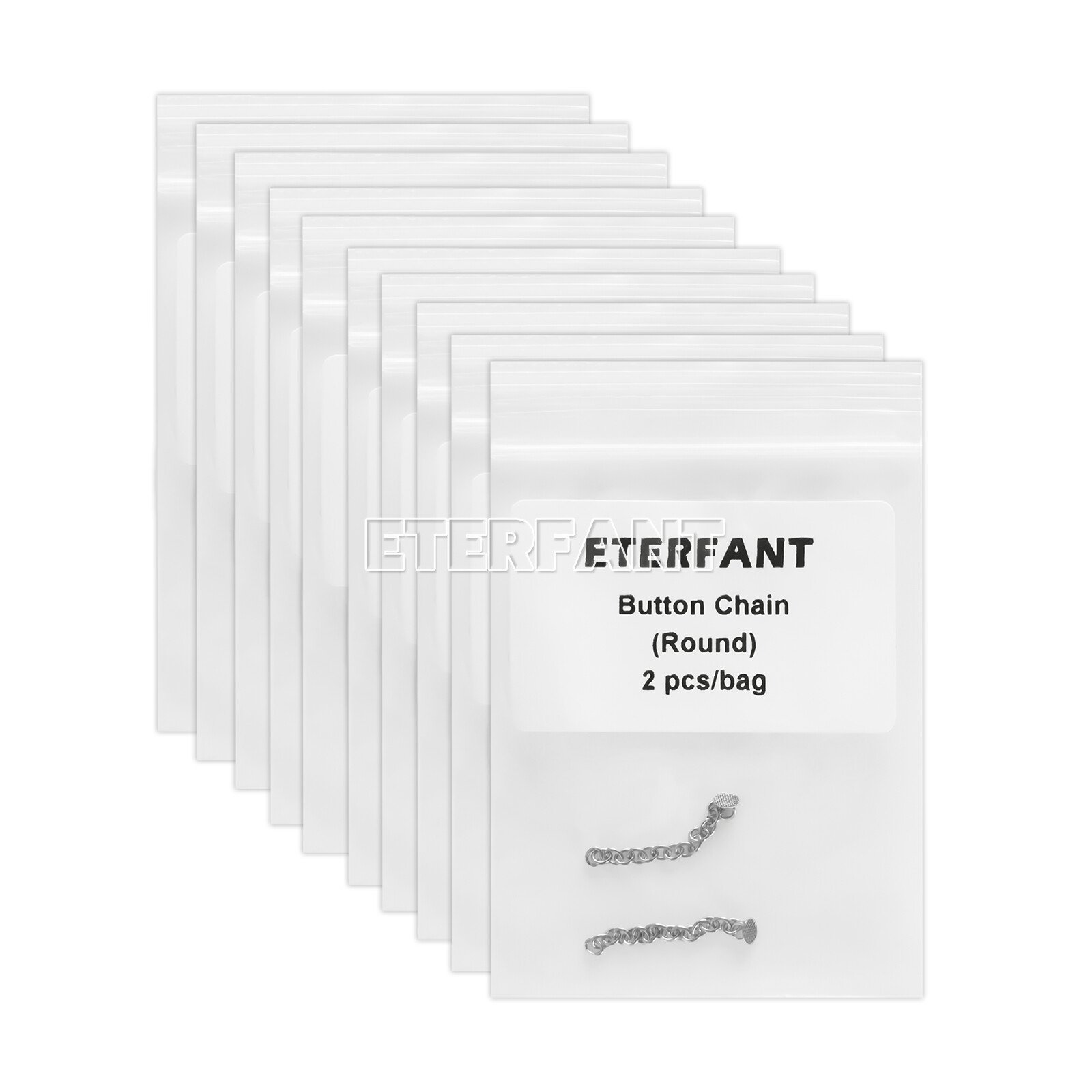 ETERFANT Dental Orthodontic Lingual Button Chains Round Base Plated Silver/Gold