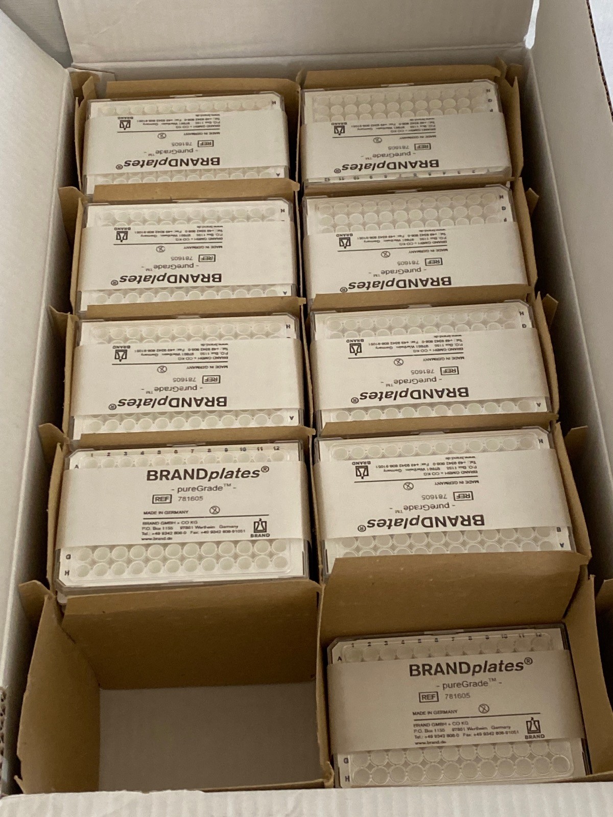 (85) BRAND TECH 96-Well PureGrade Microtitration Plates White F-Bttm 781605