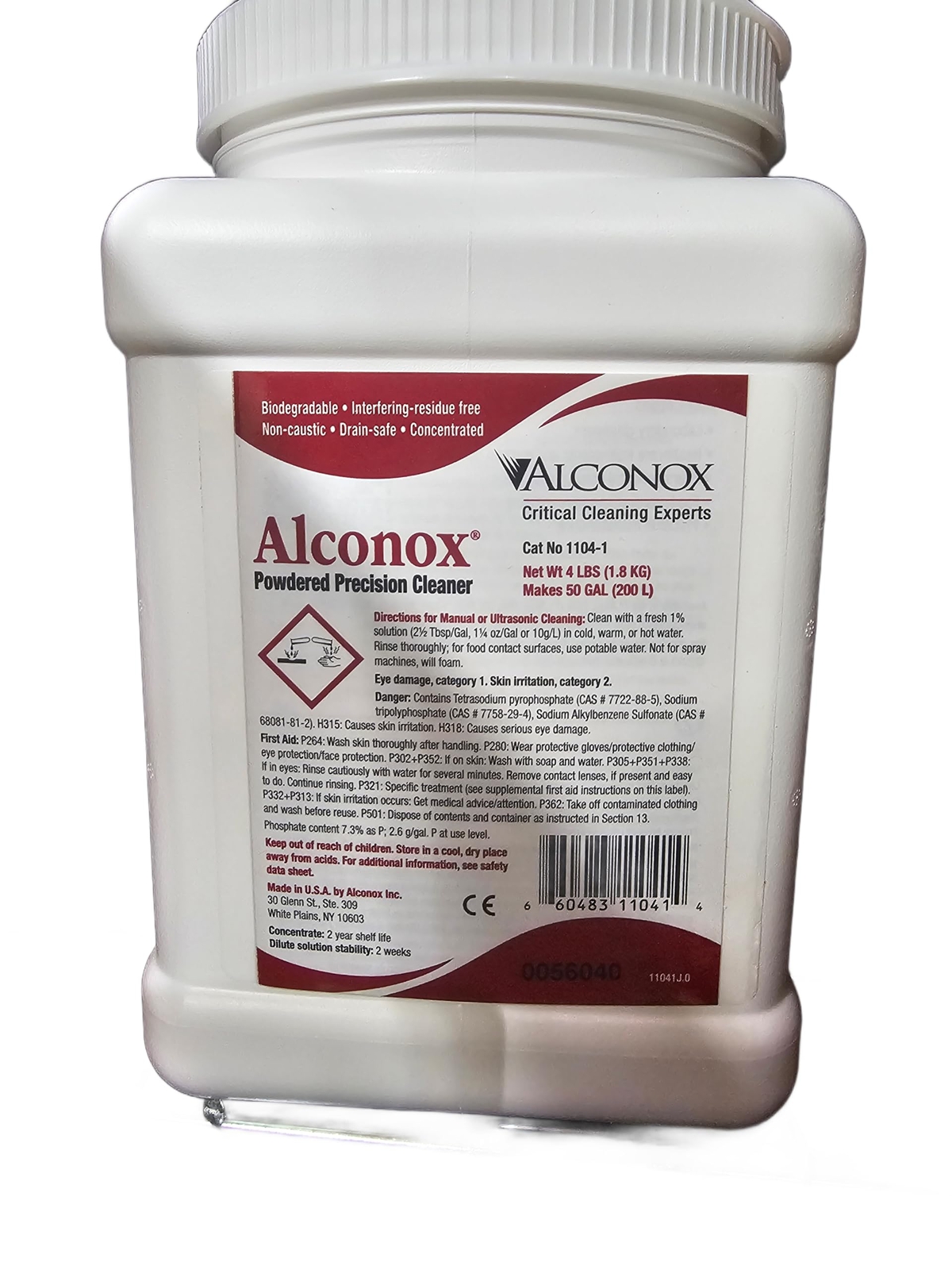 Alconox Cleaning Concentrate 64 oz Detergent for Glassware Metals Plastics