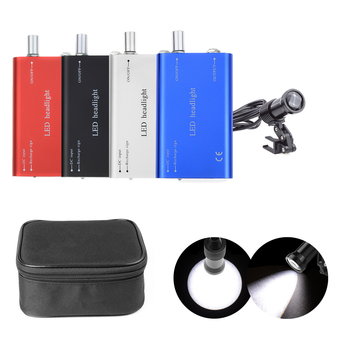 Dental 5W Headlight High Power Two Clips+Light Shield for Loupe Magnifier DY-009