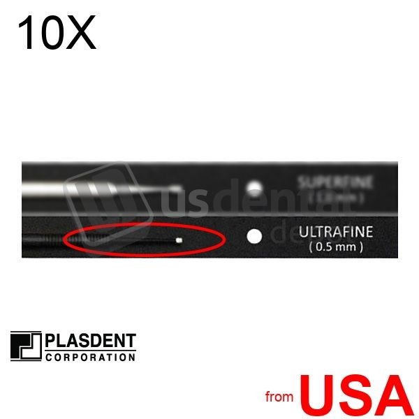 10X LOT of PLASDENT MAXMICRO Applicators-#600-UF-11-0.5Mm Ultra-Fi 001-600-UF-11