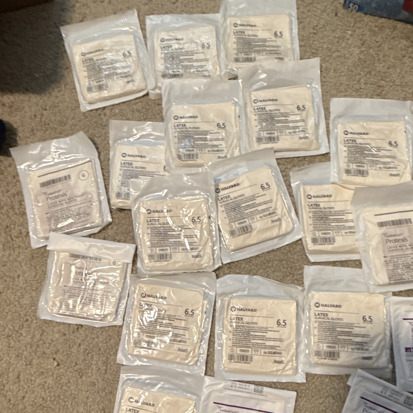 Halyard and Protexis Sterile Surgical Gloves Powder-Free Size 6.5/6 21 PAIRS